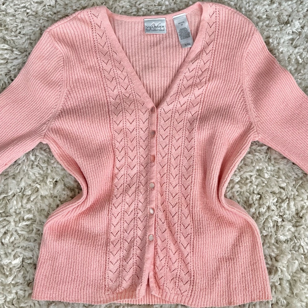 Vintage Cottagecore/Balletcore Cardigan Sweater, Size Small - Picture 2 of 3